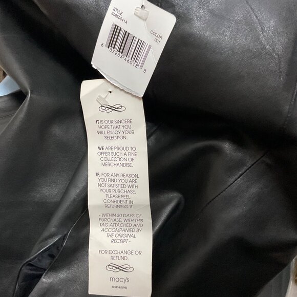 NWT Dana Buchman Womens Sz 16 Black Sleeveless 100% Leather Top Y2K 90s Goth - Picture 7 of 7